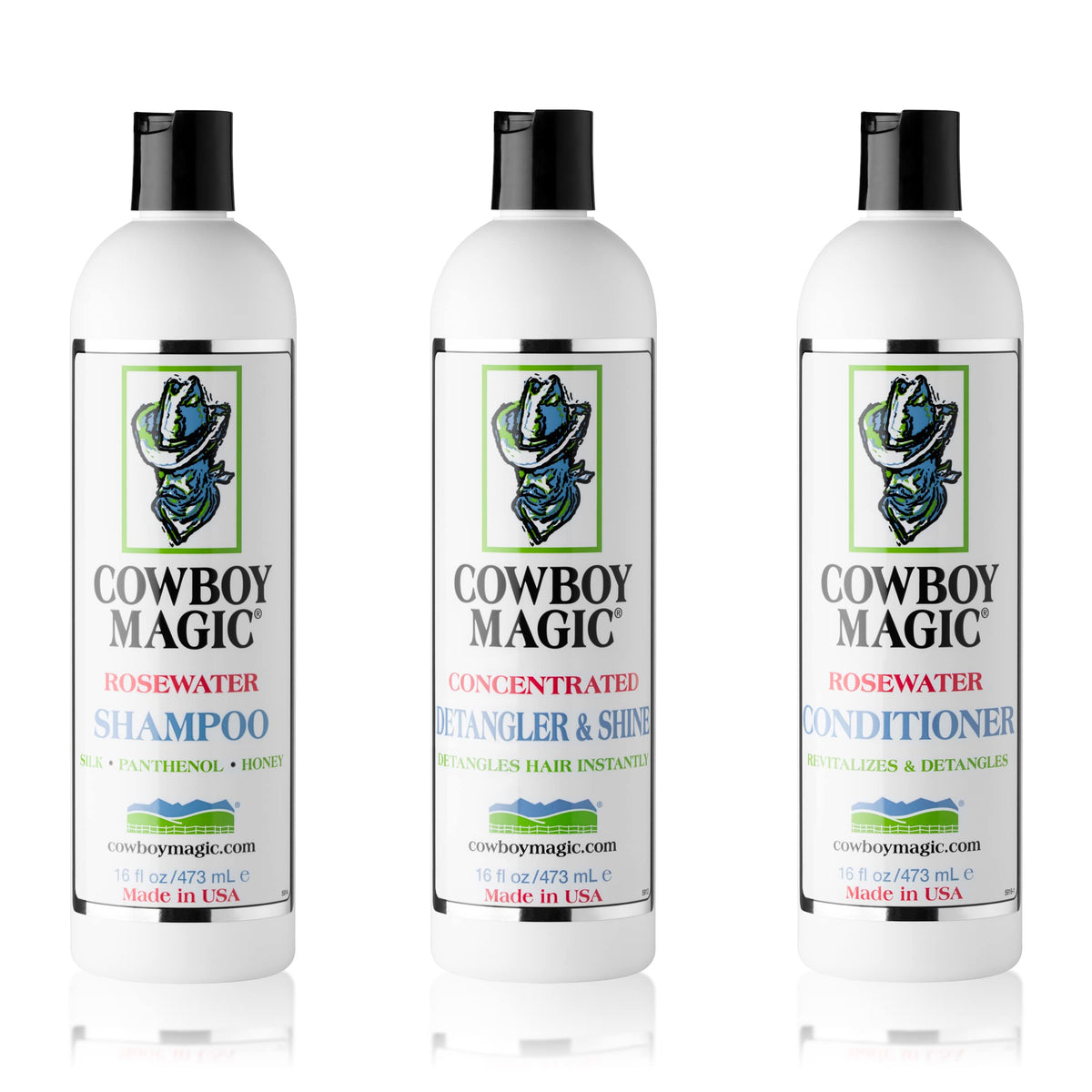 Cowboy Magic trio front packaging showing bottles and branding for easy identification and trust