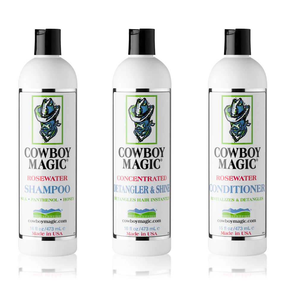 Cowboy Magic trio front packaging showing bottles and branding for easy identification and trust