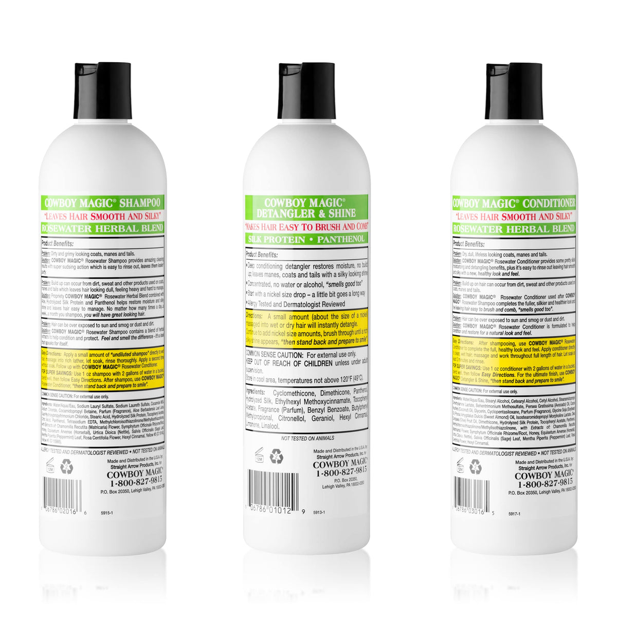 Cowboy Magic shampoo bottle close-up highlighting label and pouring cap for accurate use