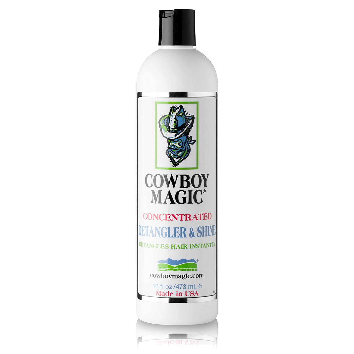 Cowboy Magic used while brushing a horse mane illustrating tangle removal and shine