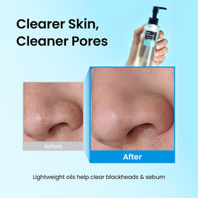 coxir emulsified milky rinse demonstrating easy removal and hydrated skin after cleansing
