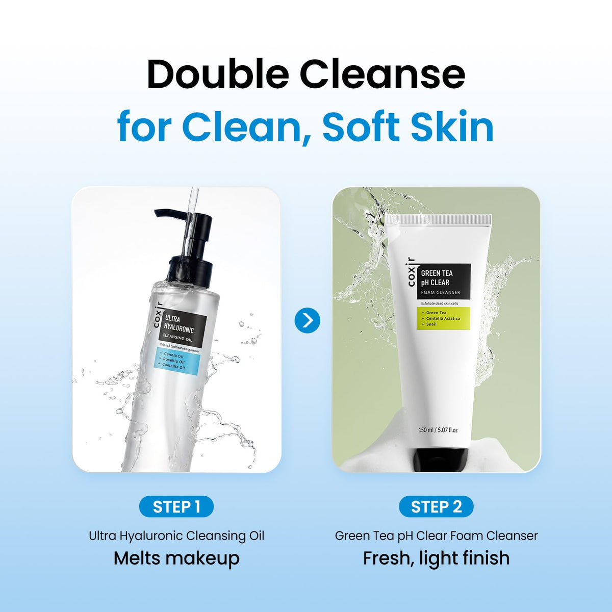 coxir ingredient list label zoom showing hyaluronic acid and clean ingredients for trust