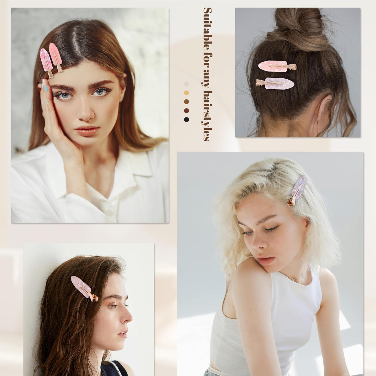 Cptots clips used during makeup application keeping hair back for easier routines