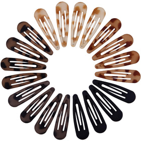 Cptots front packaging showing 20 matte black and tortoiseshell clips, convenient storage