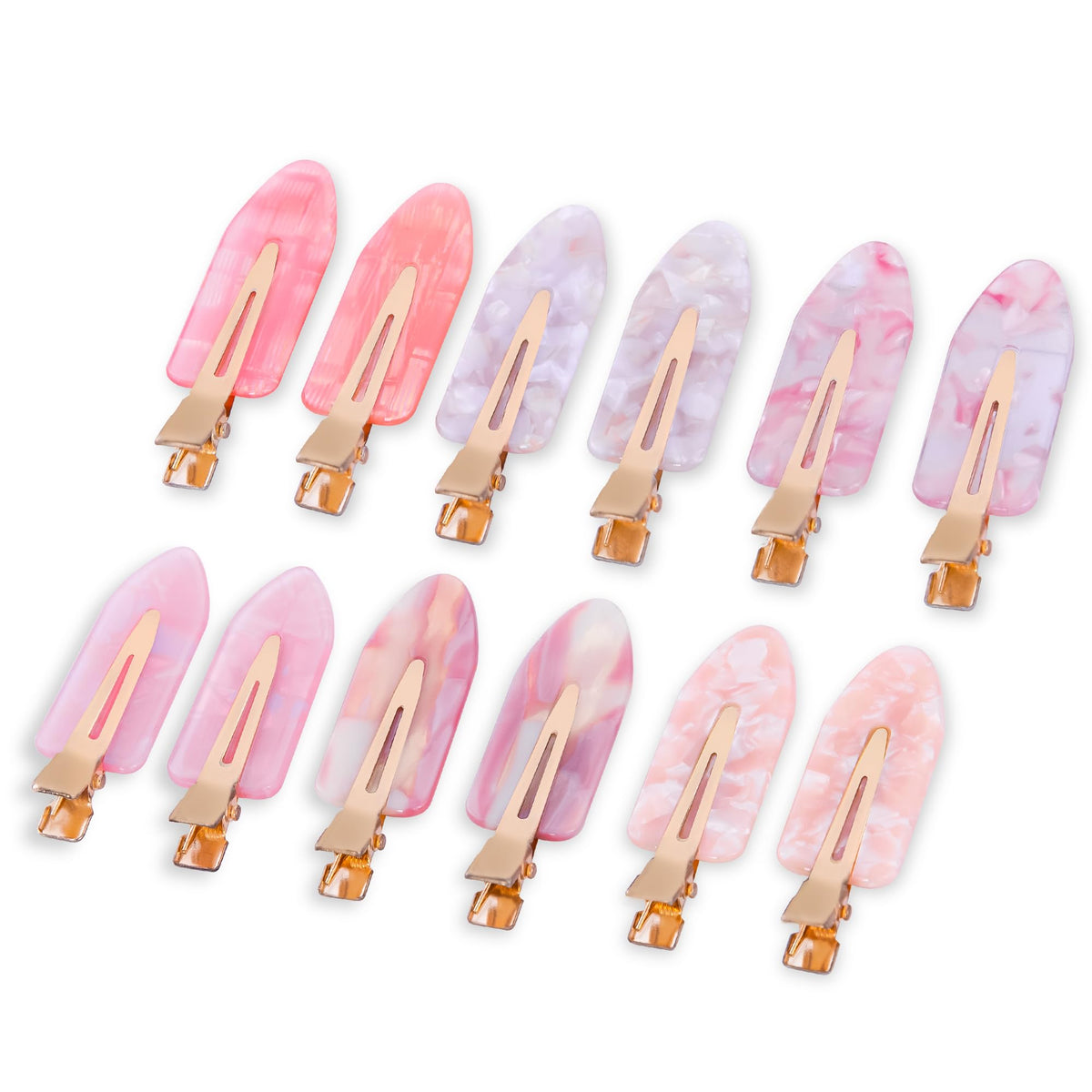 Cptots front packaging pink box showing 12 creaseless hair clips and organized storage benefit