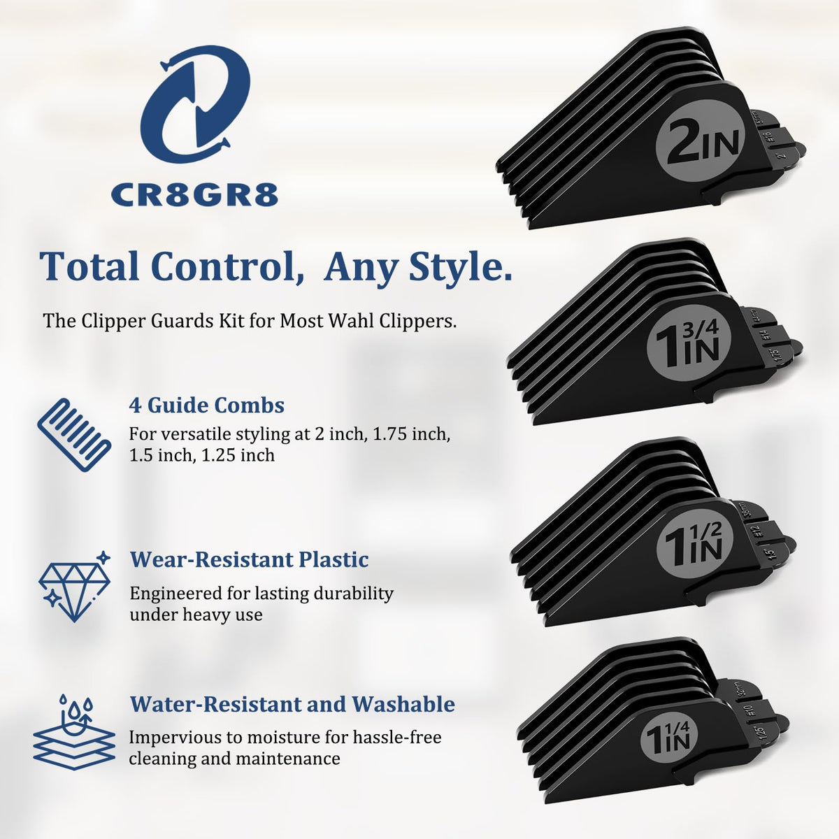 CR8GR8 close-up of rounded edge detail for gentle scalp comfort