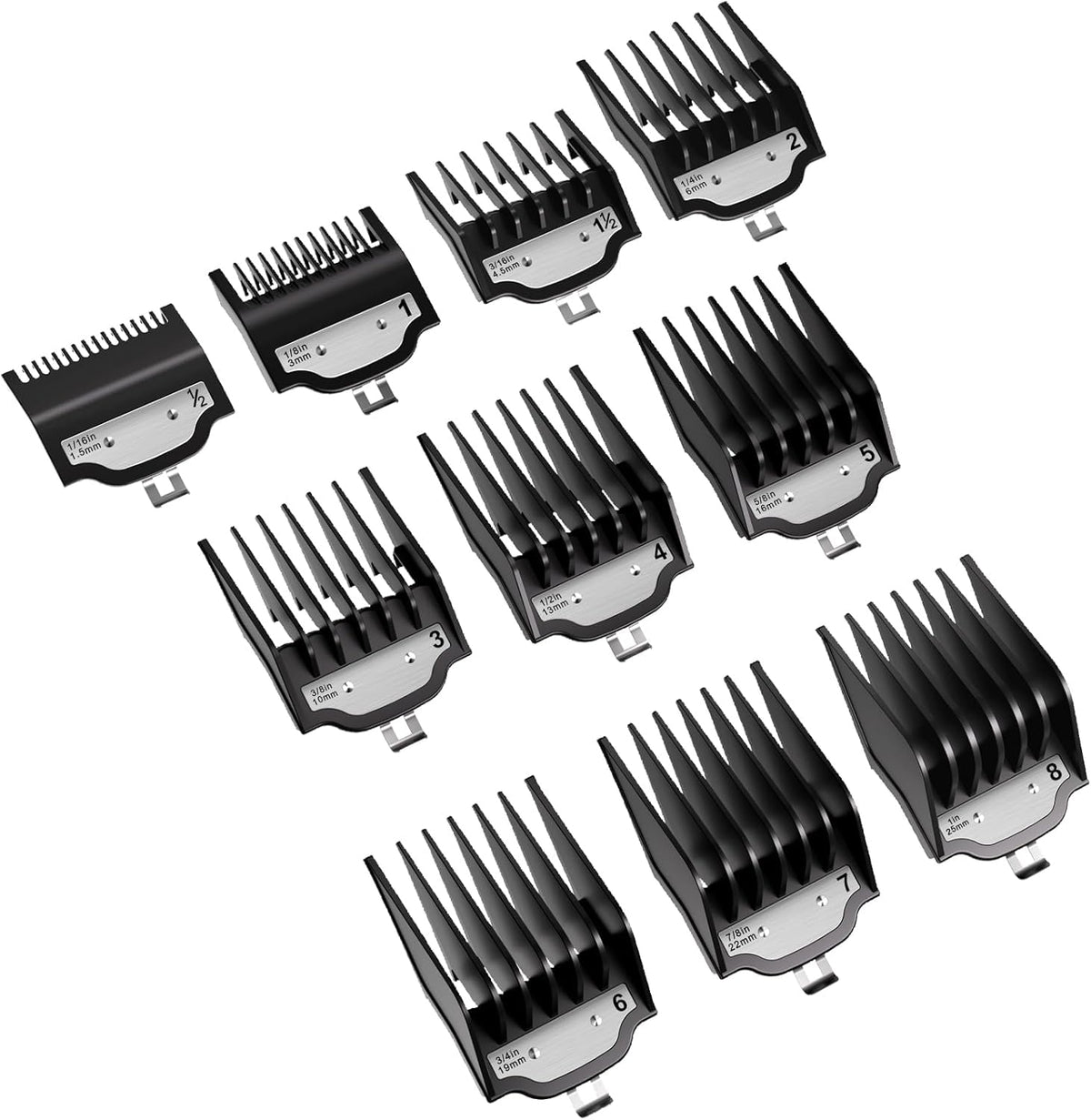 CR8GR8 front packaging showing 10-piece Wahl compatible guard set, durable and complete