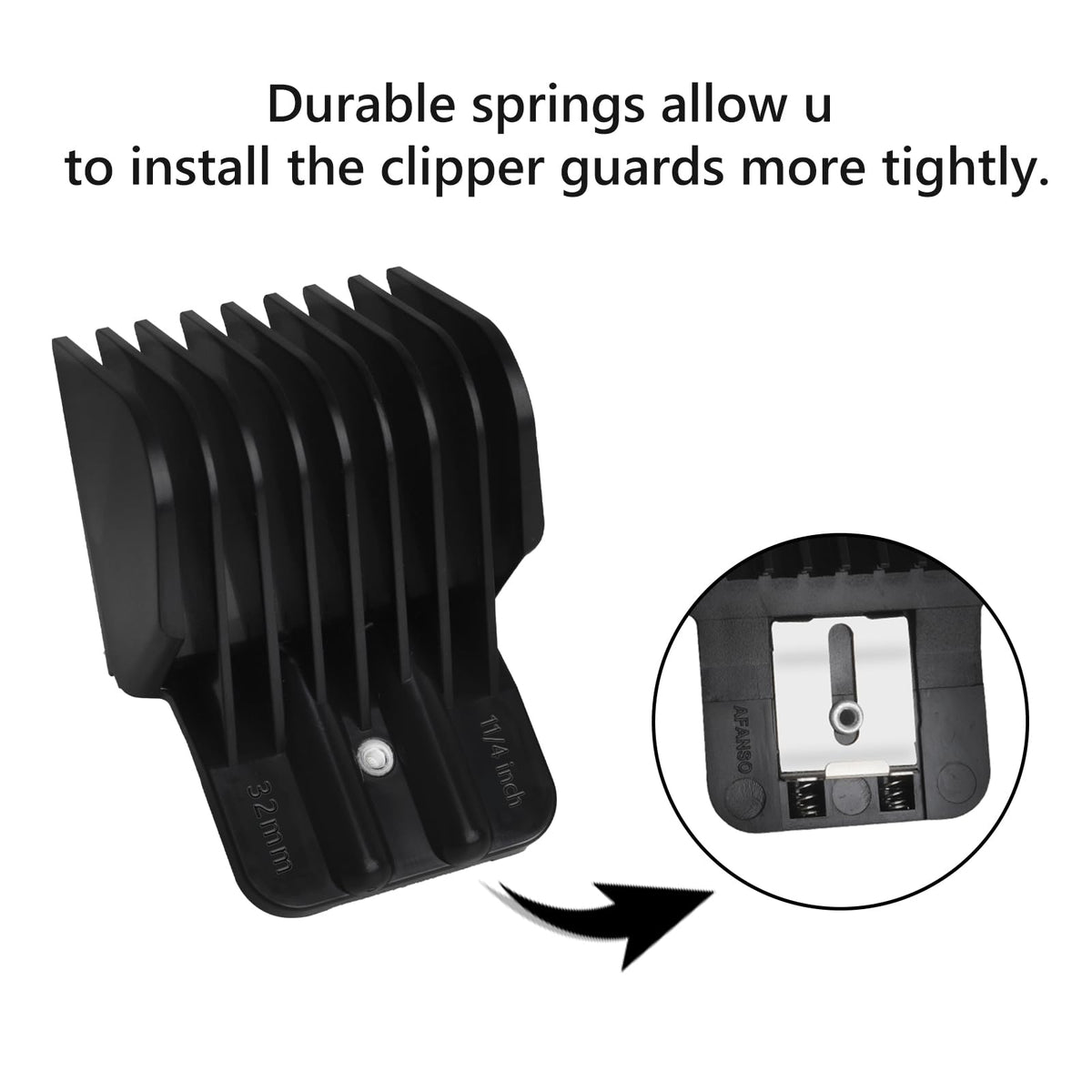 CR8GR8 guards laid out by size showing 1mm to 32mm options for precise length selection