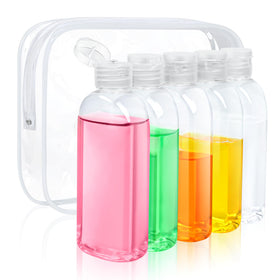 Craftisan front packaging showing five clear travel bottles and pouch for organized carry
