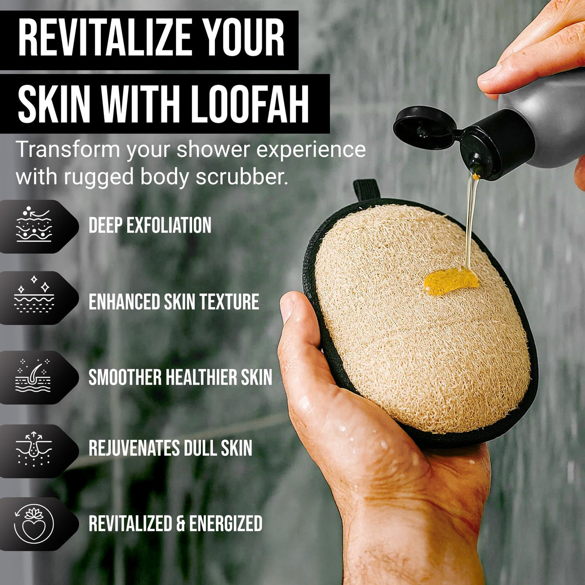 CraftsOfEgypt SERRENTO close-up of Egyptian luffa texture benefit: effective gentle exfoliation