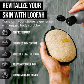 CraftsOfEgypt SERRENTO close-up of Egyptian luffa texture benefit: effective gentle exfoliation