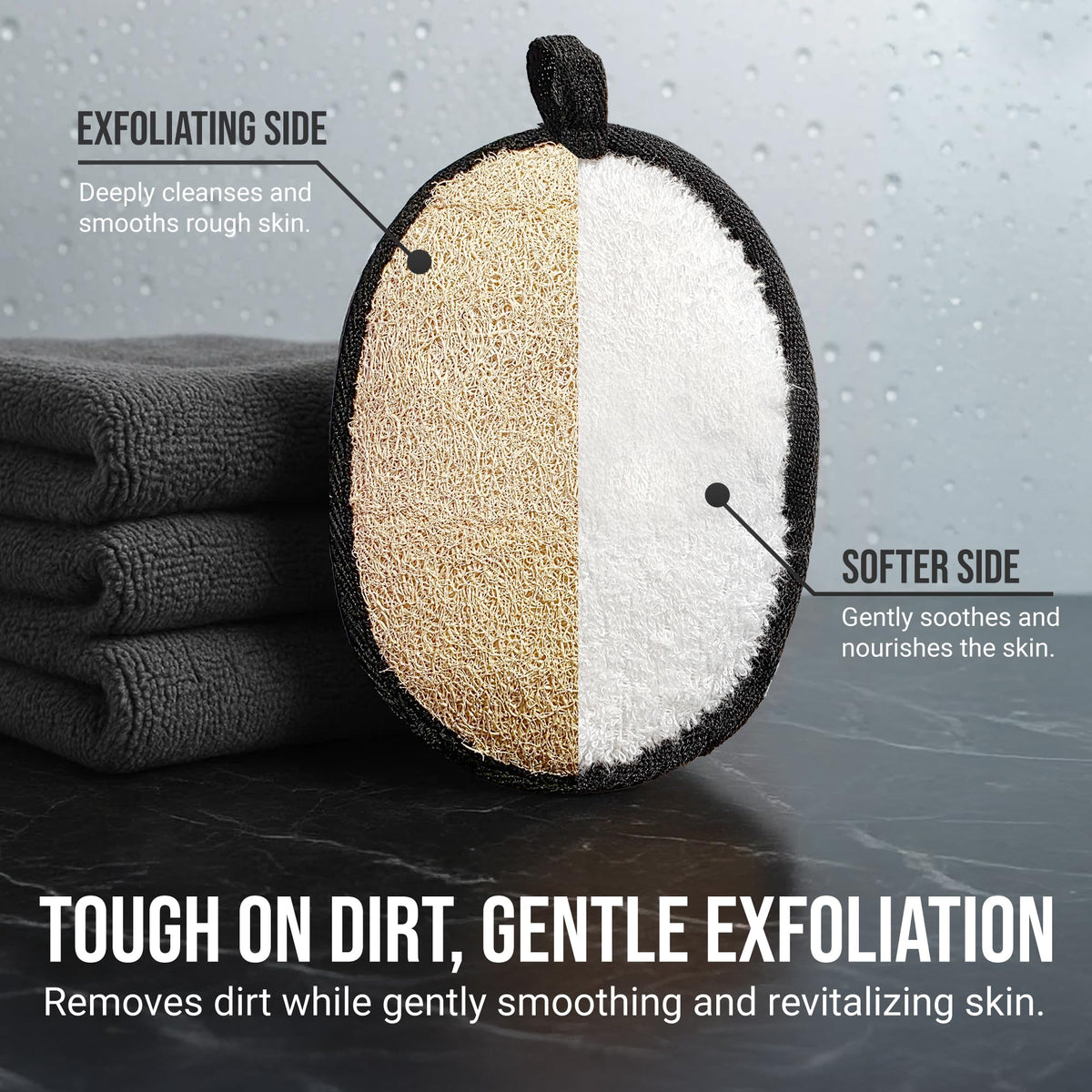 CraftsOfEgypt SERRENTO black and white two-pack displayed benefit: rotate sponges for hygiene