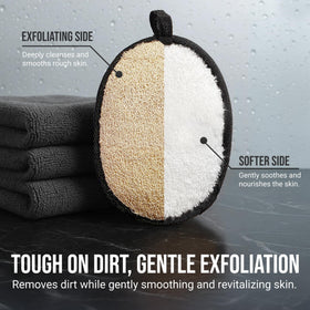 CraftsOfEgypt SERRENTO black and white two-pack displayed benefit: rotate sponges for hygiene