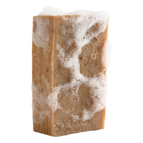 Crate 61 Organics foamy lather in shower demonstrating gentle cleansing