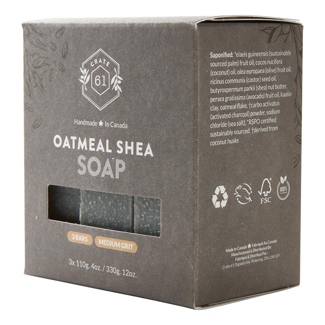 Crate 61 Organics bar held in hand to show size and dense, long-lasting cold-process feel