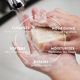 Crate 61 Organics kaolin clay close-up highlighting natural colorant and mild cleansing