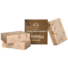 Crate 61 Organics front packaging showing cocoa vanilla espresso scent and recycled wrap benefit