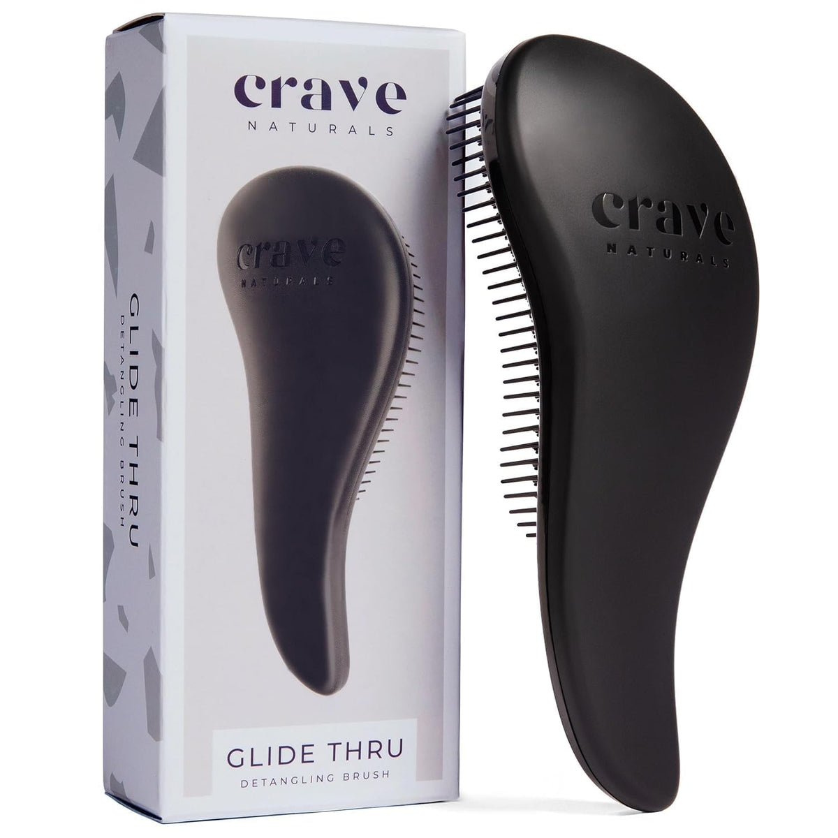 Crave Naturals Biggie front view showing ergonomic shape and wide brush face benefit