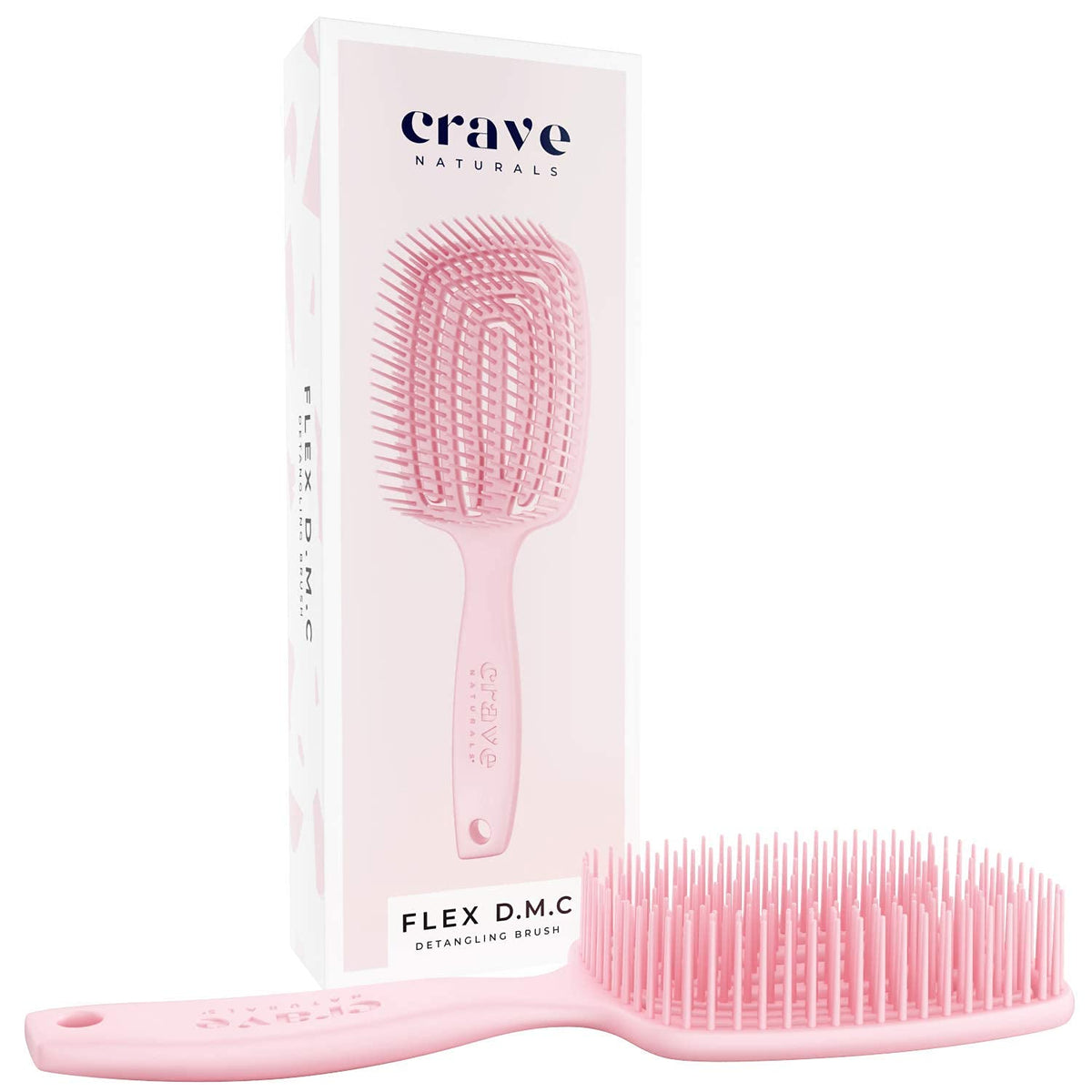 Crave Naturals lifestyle shot in bathroom beside products showing everyday styling ease