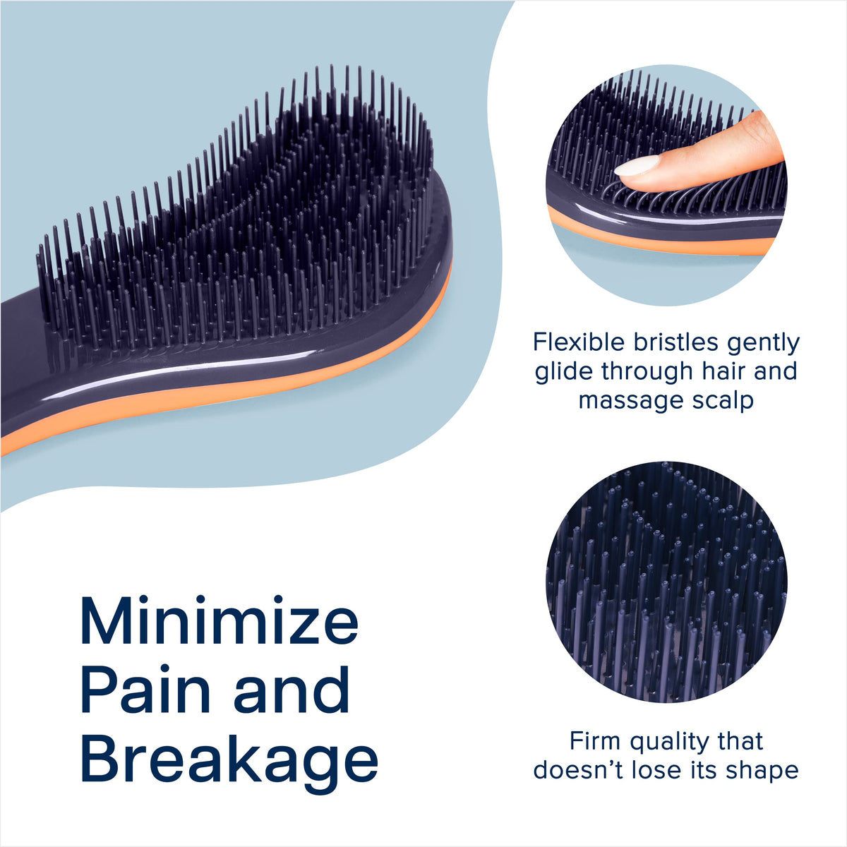 Crave Naturals flexible bristles close-up showing gentle detangling action