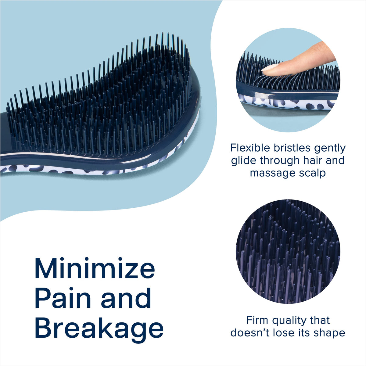 Crave Naturals close-up of flexible bristles demonstrating gentle knot release