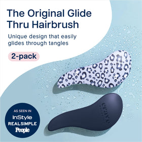Crave Naturals blue cheetah brush front view, visual appeal and family sharing