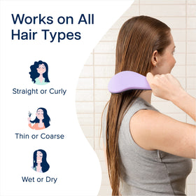 Crave Naturals brush detangling curly hair smoothly for reduced breakage and frizz