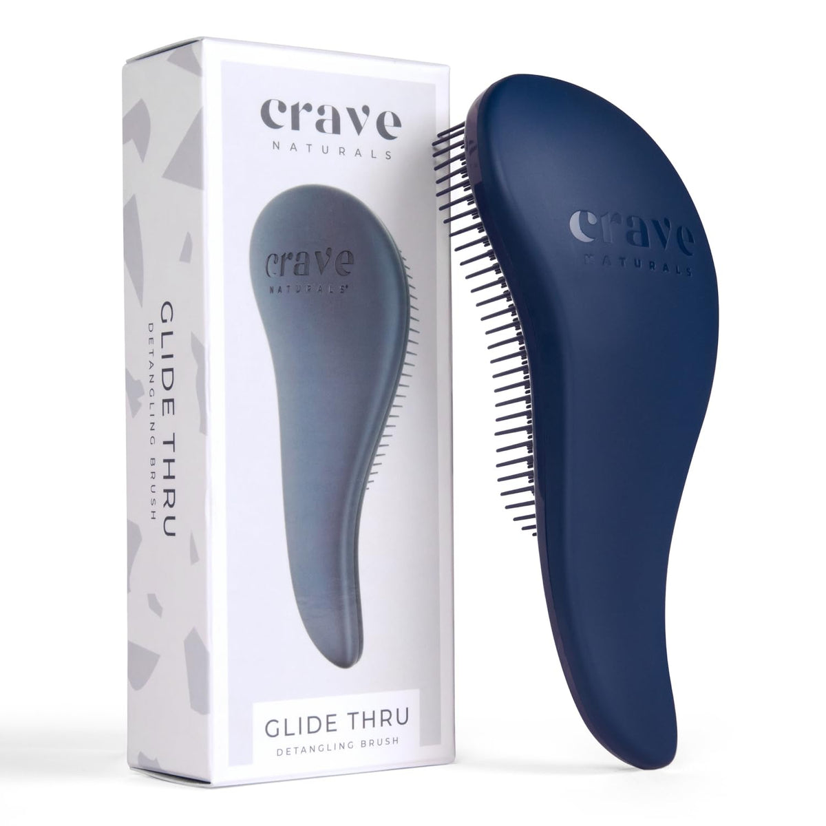 Crave Naturals brush front view showing compact design and color for easy travel