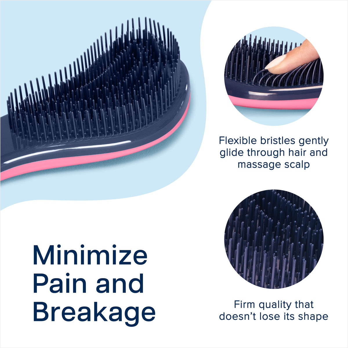 Crave Naturals side profile of brush highlighting low-profile, travel-friendly design