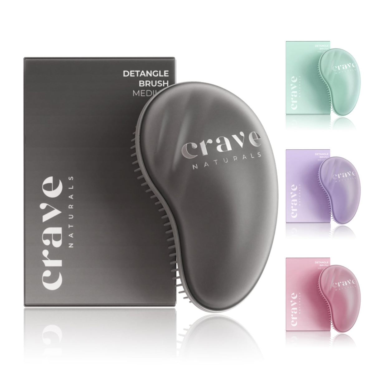 Crave Naturals mini detangler front view showing compact design and easy grip