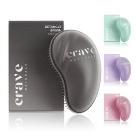Crave Naturals mini detangler front view showing compact design and easy grip