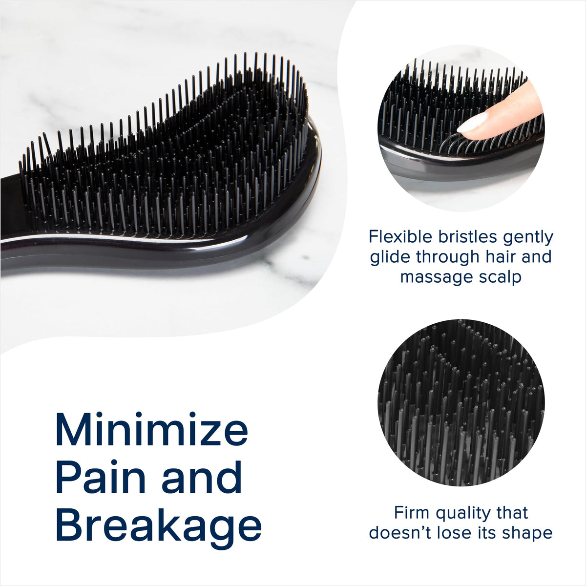 Crave Naturals brush held in hand demonstrating compact travel-friendly size