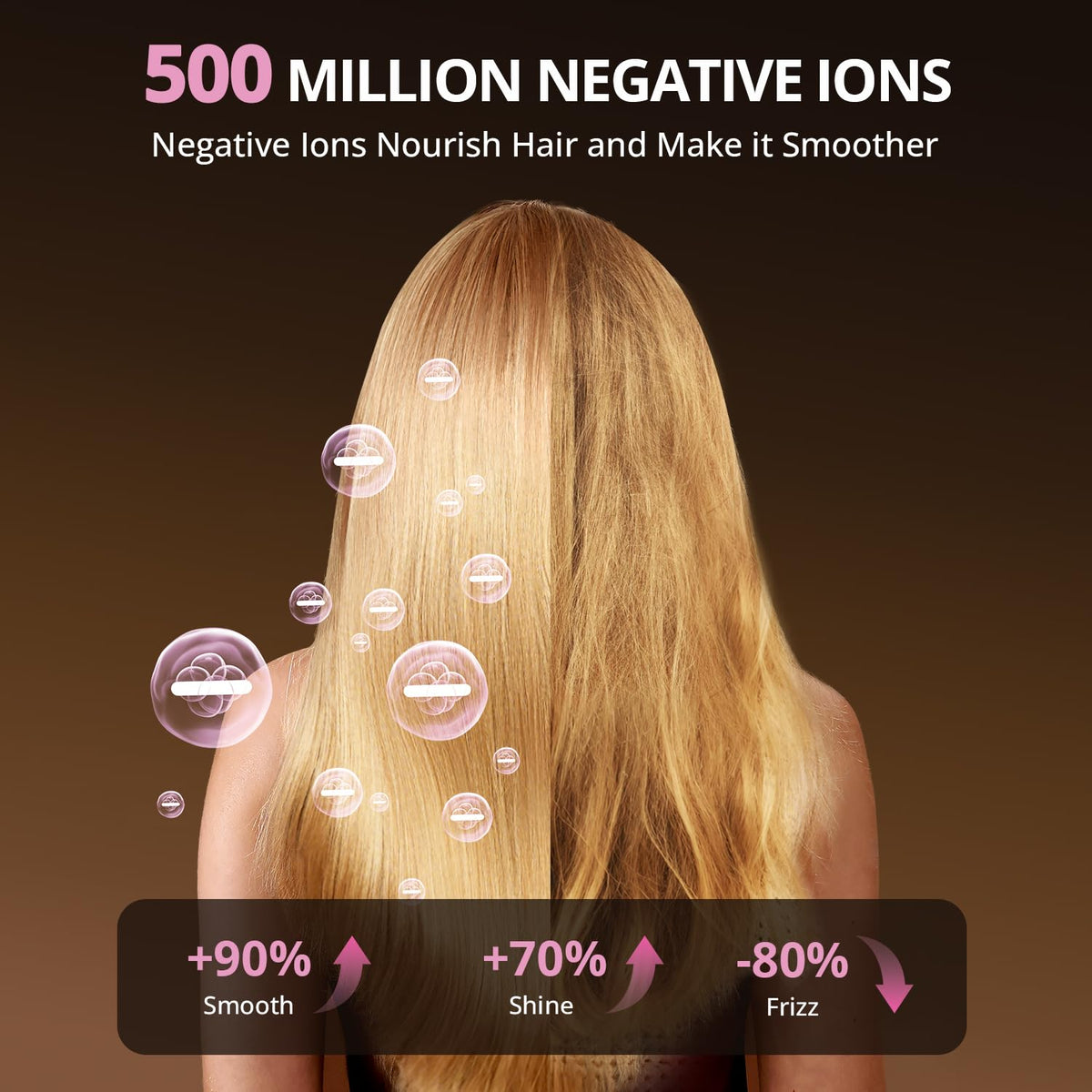 CrazyMar concentrator in use smoothing straight hair for polished, shiny results