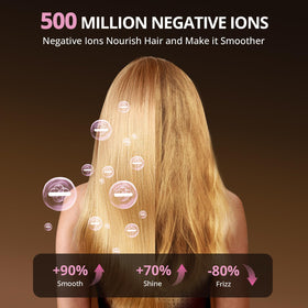 CrazyMar concentrator in use smoothing straight hair for polished, shiny results