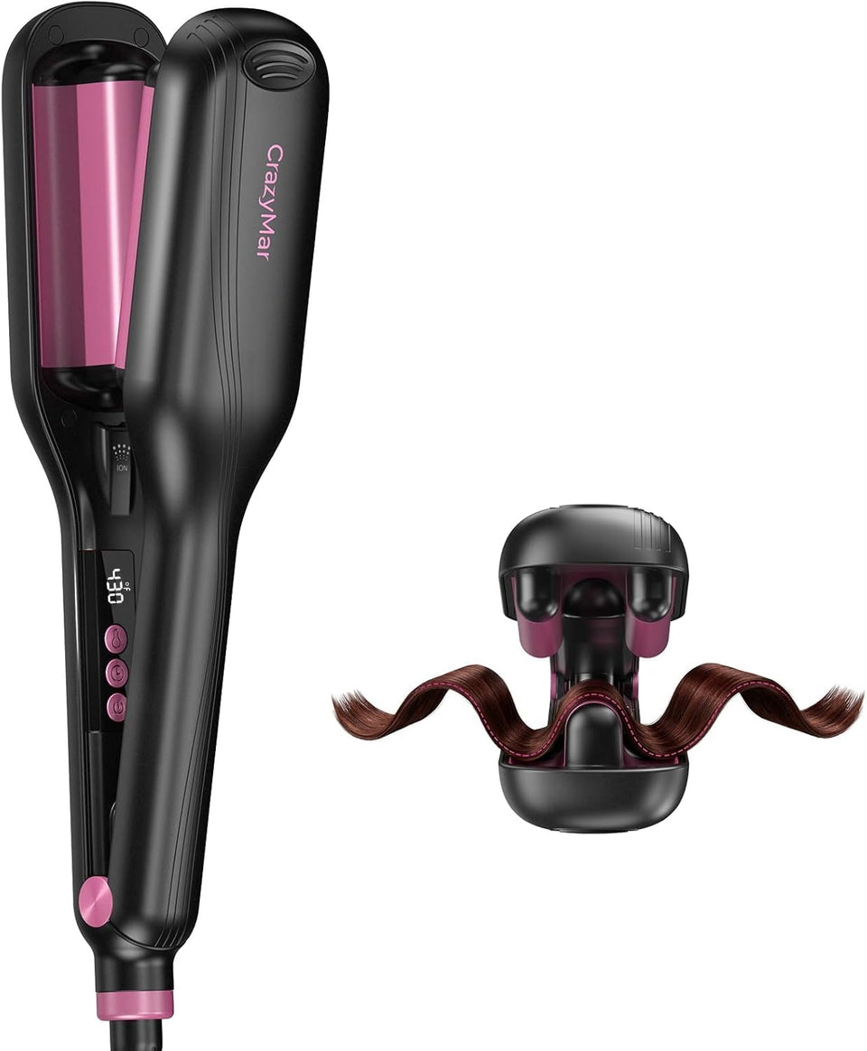 CrazyMar front view of curling iron showing sleek design and easy grip benefit