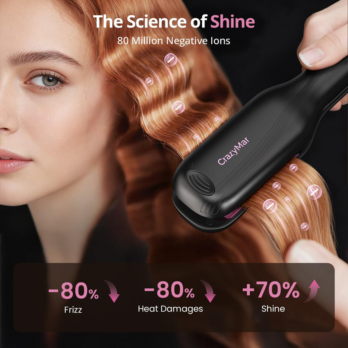 CrazyMar finished hair texture showing glossy, defined waves and body