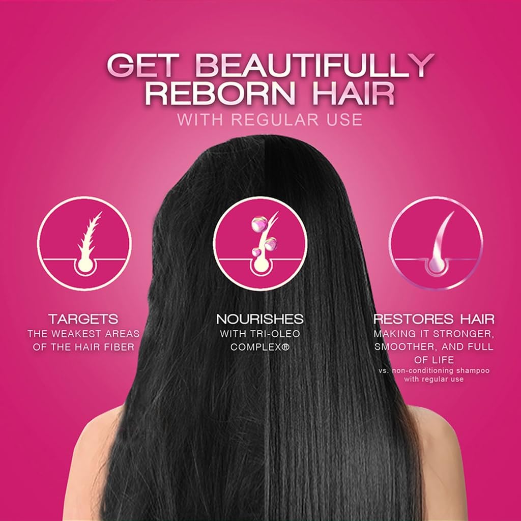 Cream Silk applying conditioner on hair demonstrating detangling benefit