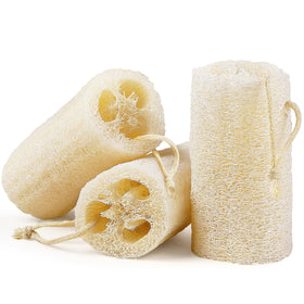 Createjoya loofah front packaging showing three compressed sponges and brand for eco-friendly value