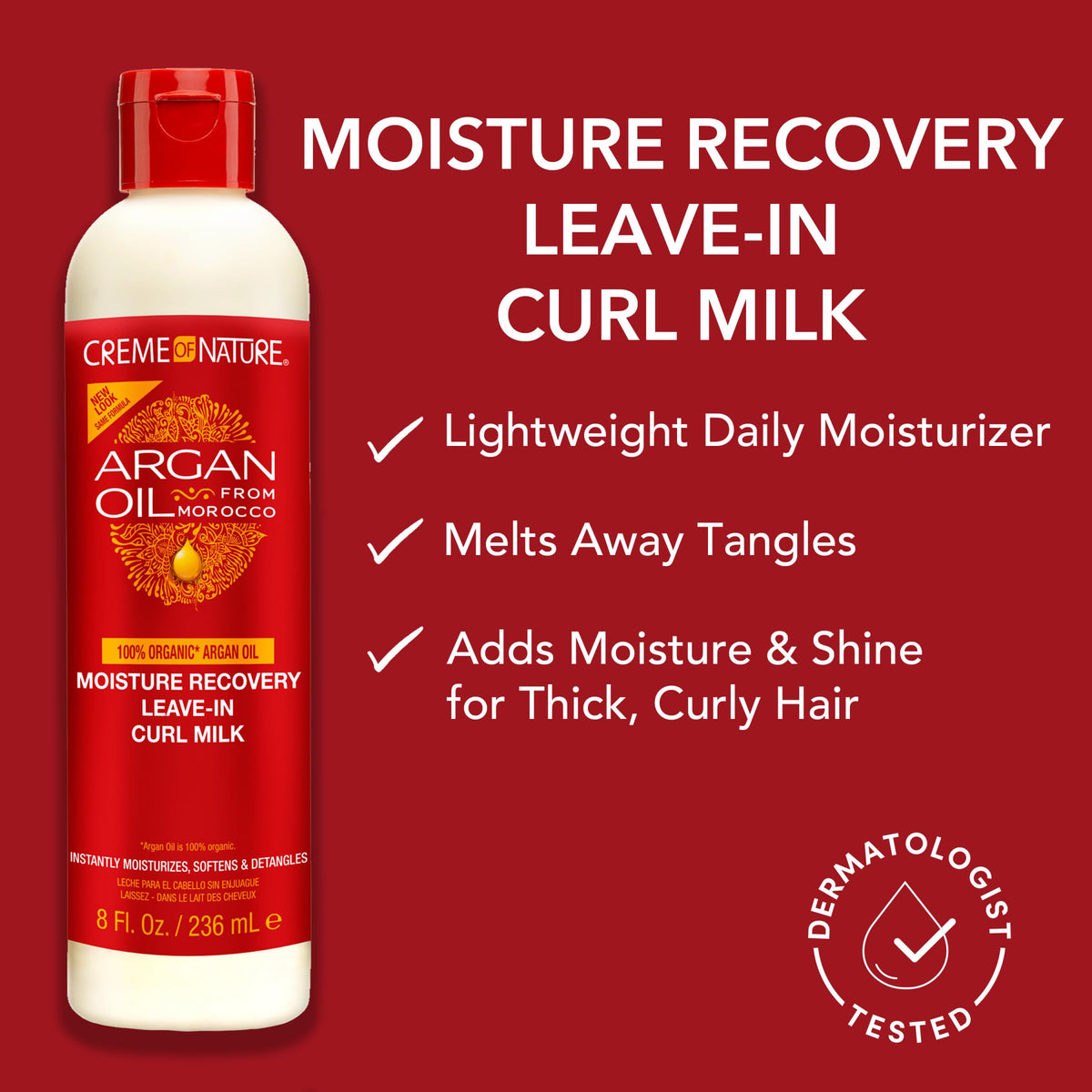Creme of Nature applying curl milk to damp curls to detangle and moisturize