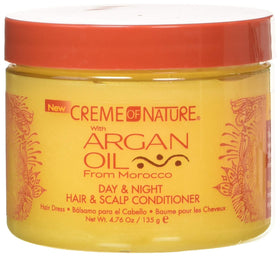 Creme of Nature front packaging showing 4 oz jar and product label adding shine