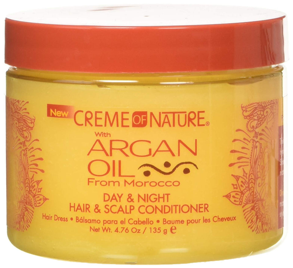 Creme of Nature front packaging showing 4 oz jar and product label adding shine