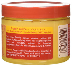 Creme of Nature applied to hair demonstrating hydrated scalp and softer strands
