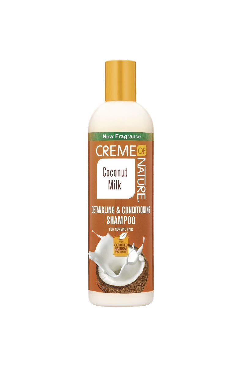 Creme of Nature bottle front view showing label and moisturizing focus