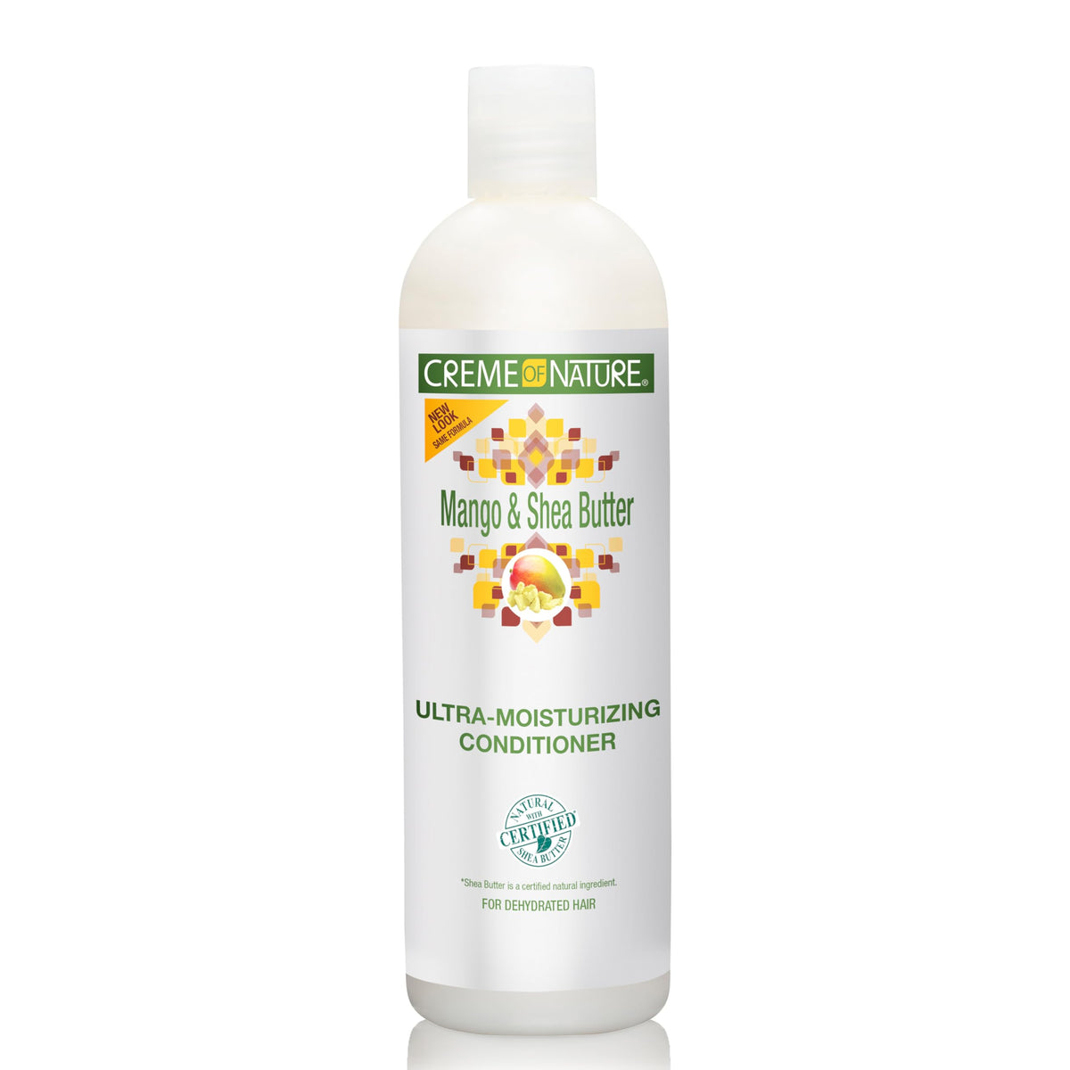 Creme of Nature front packaging showing mango and shea benefits