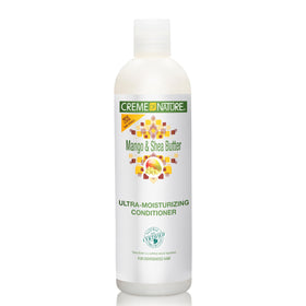 Creme of Nature front packaging showing mango and shea benefits