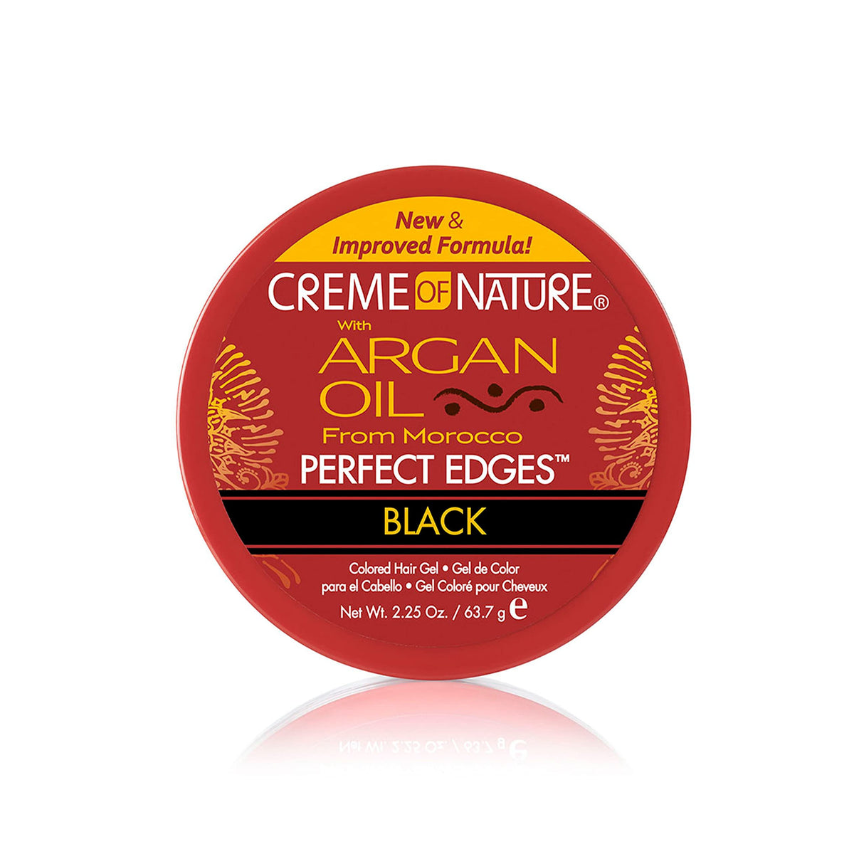 Creme of Nature front jar view showing product label and size benefit