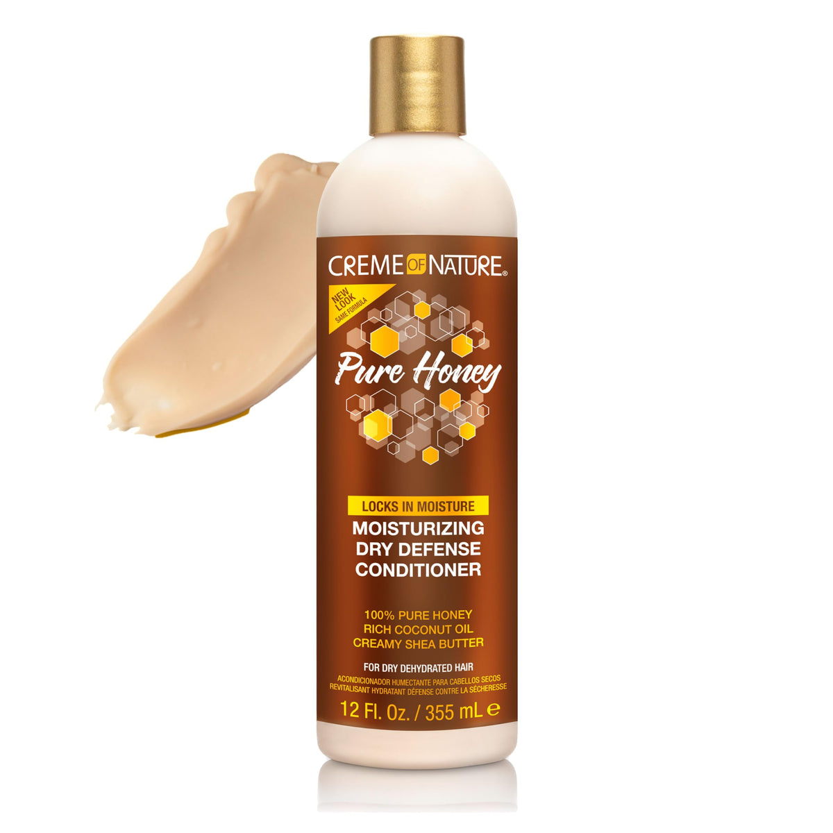 Creme of Nature back label with ingredients list and usage directions visible