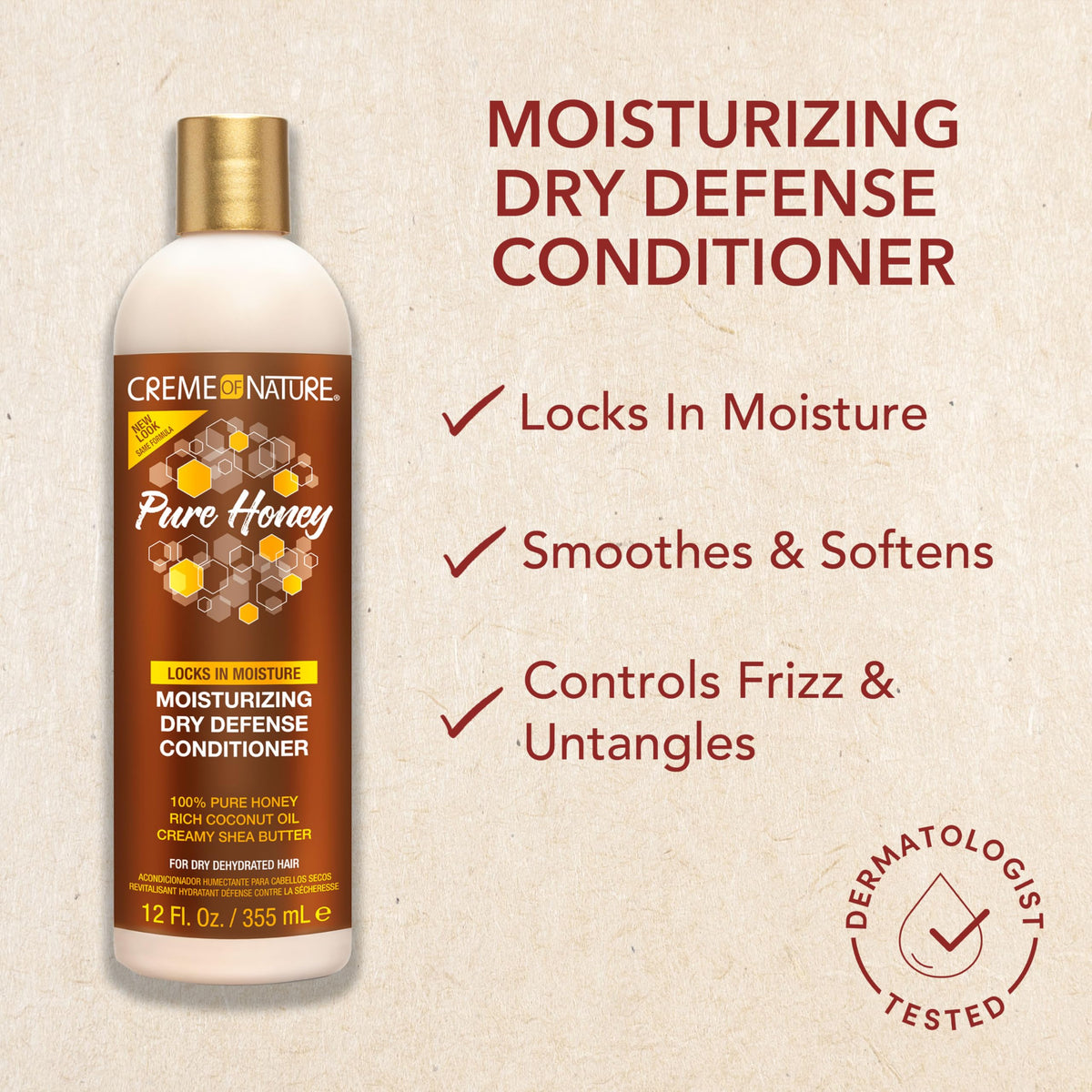 Creme of Nature conditioner texture close-up highlighting creamy moisture