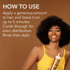 Creme of Nature with honey and coconut ingredients signaling natural nourishment