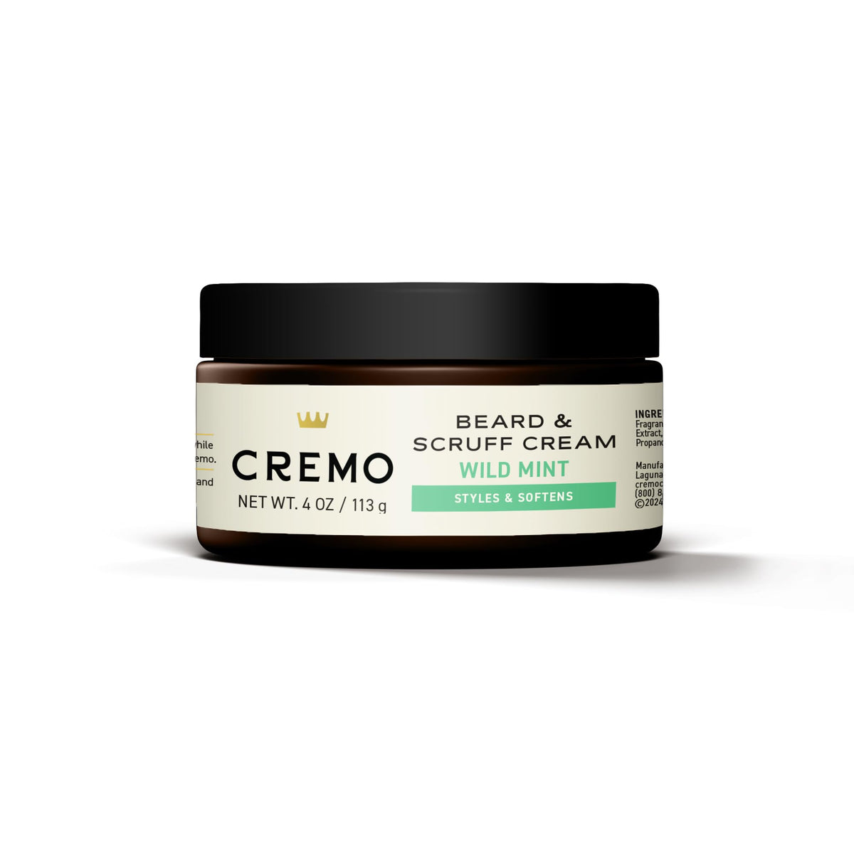 Cremo application on scruff showing product use to reduce itch and tame hairs